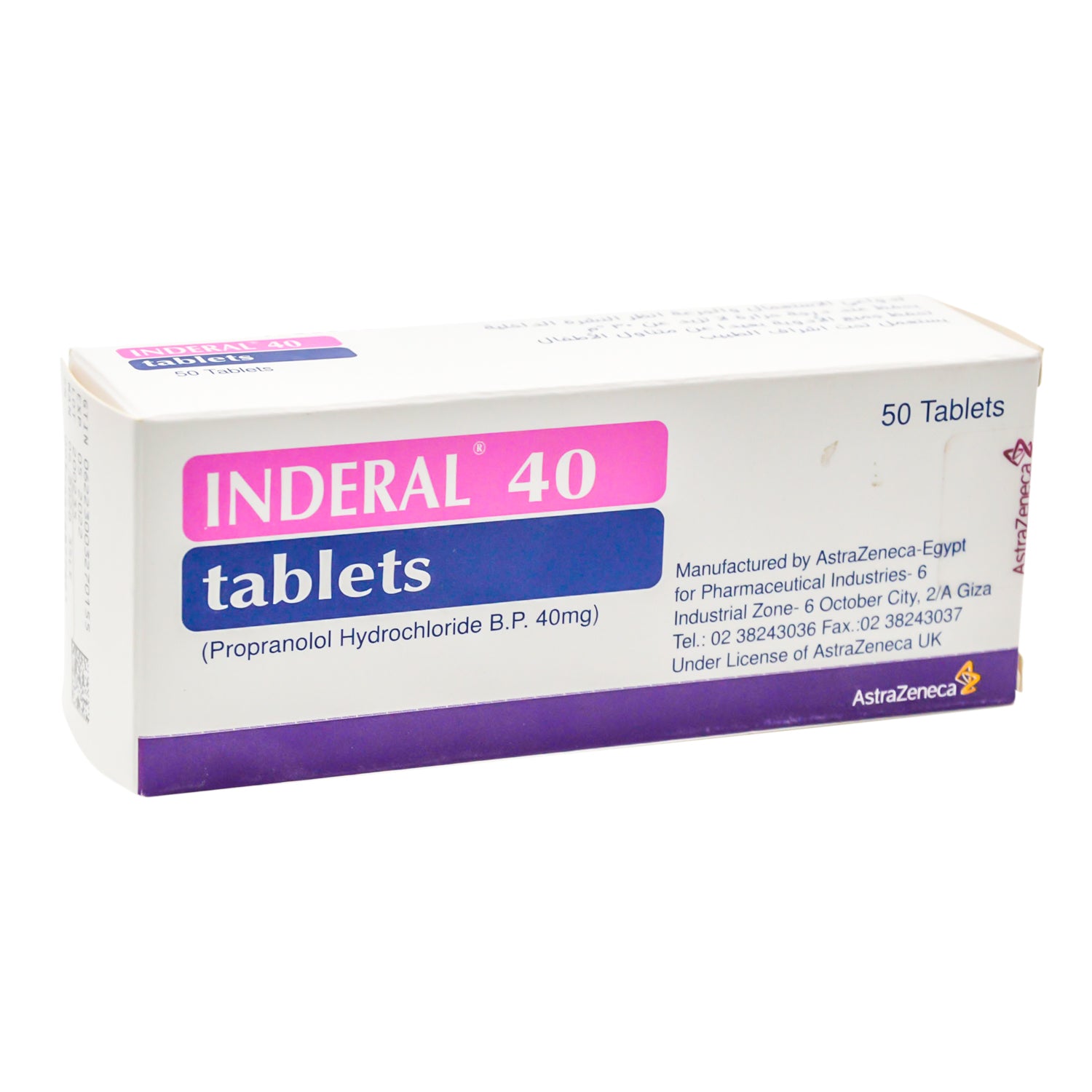 Inderal 40mg Propanolol Hydrochloride