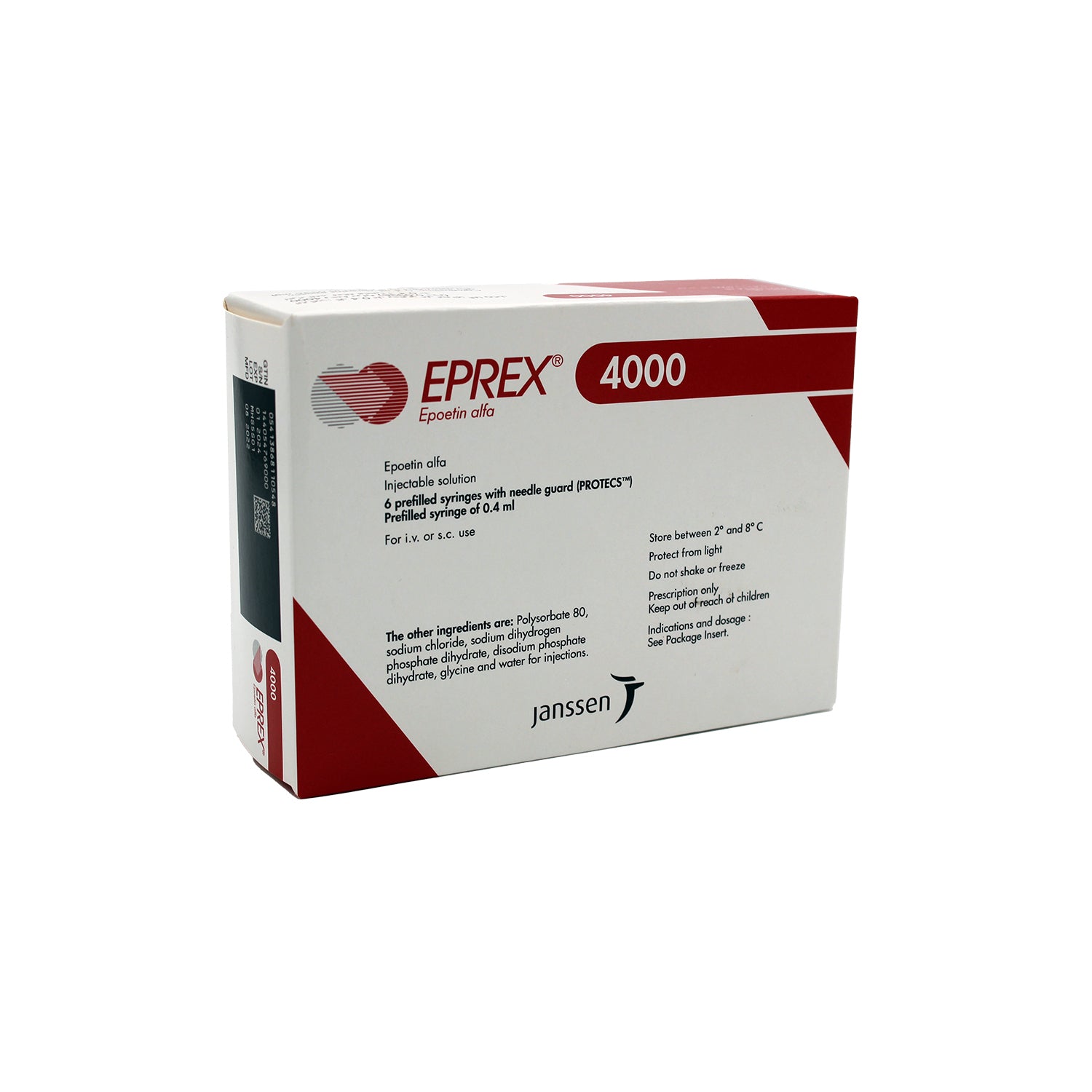 Eprex 4000IU/0.4ml Epoetina Alfa Pre-Filled Syringes with Needle Guard