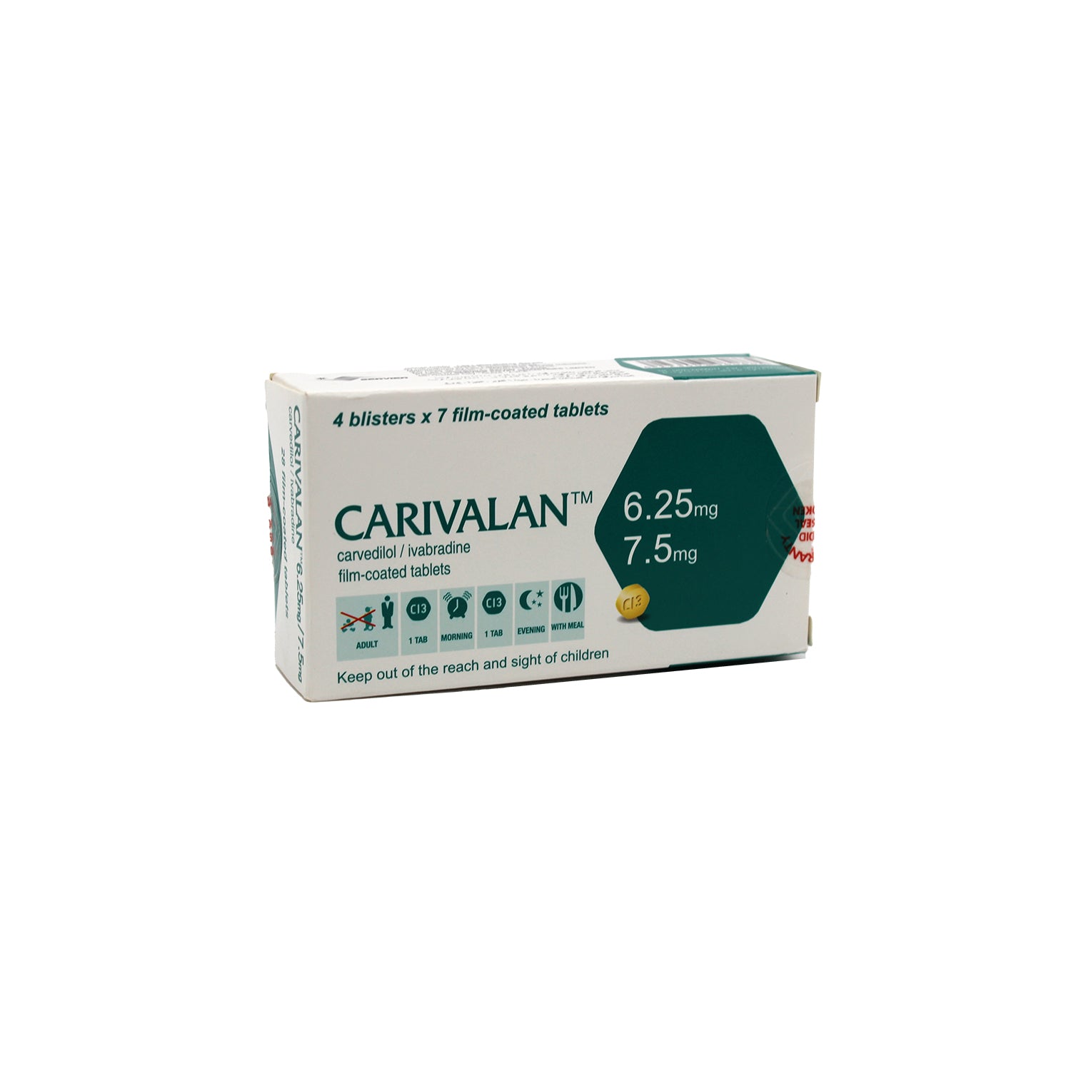Carivalan 6.25mg Carvedilol & 7.5mg Ivabradine