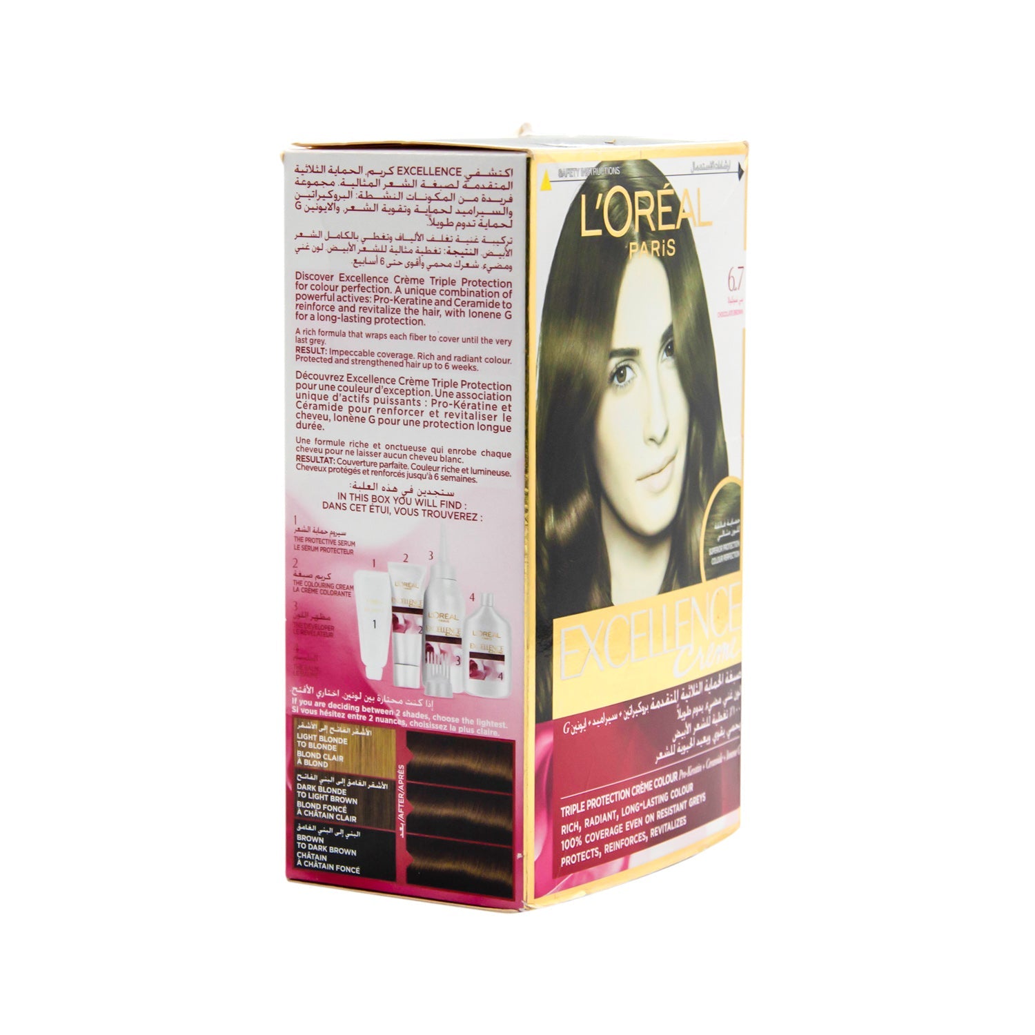 L'Oreal Excellence Triple Care Hair Color Cream Chocolate Brown 6.7