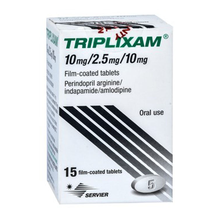 Triplixam 10mg Perindopril Arginine, 2.5mg Indapamide & 10mg Amlodipine
