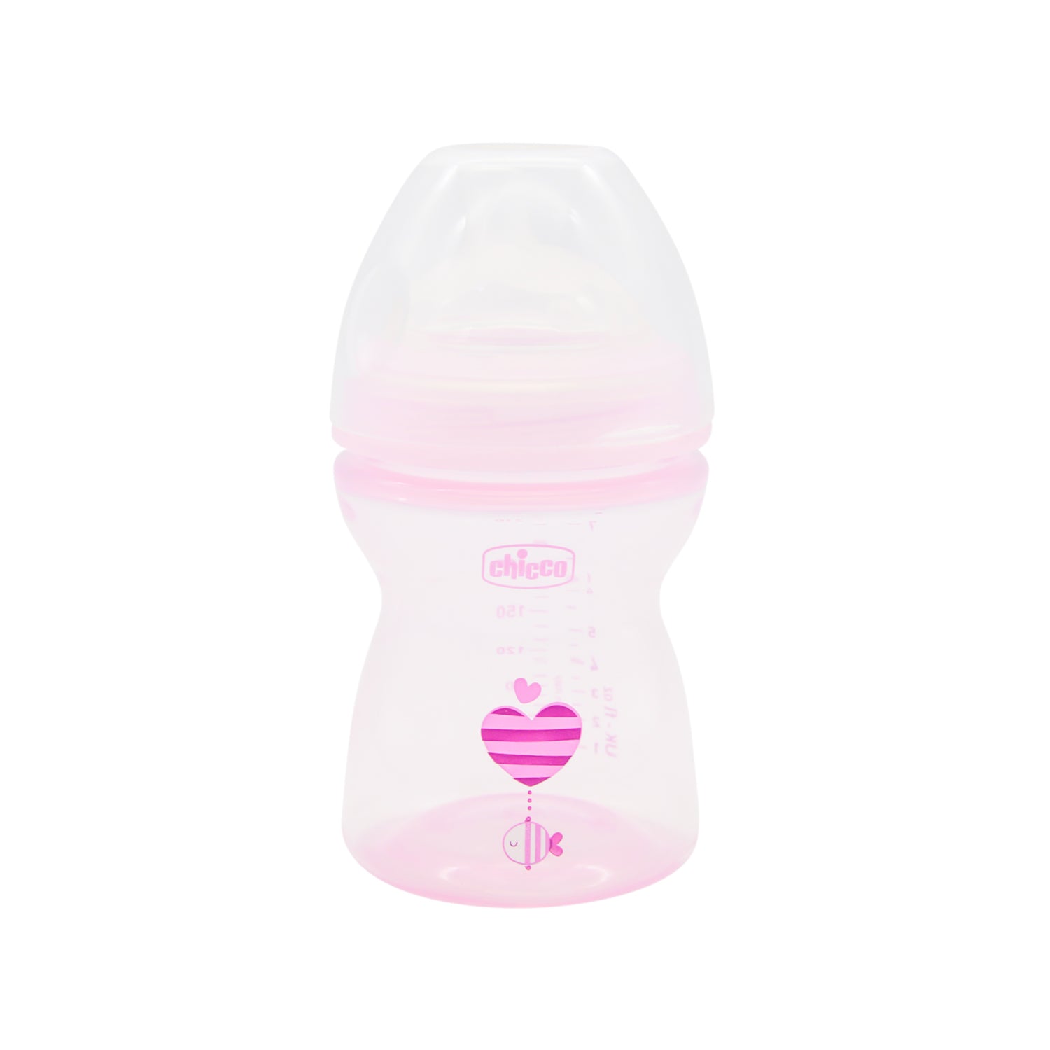 Chicco Natural Feeling Pink 250ml Feeding Bottle (2+ Months) - BPA free
