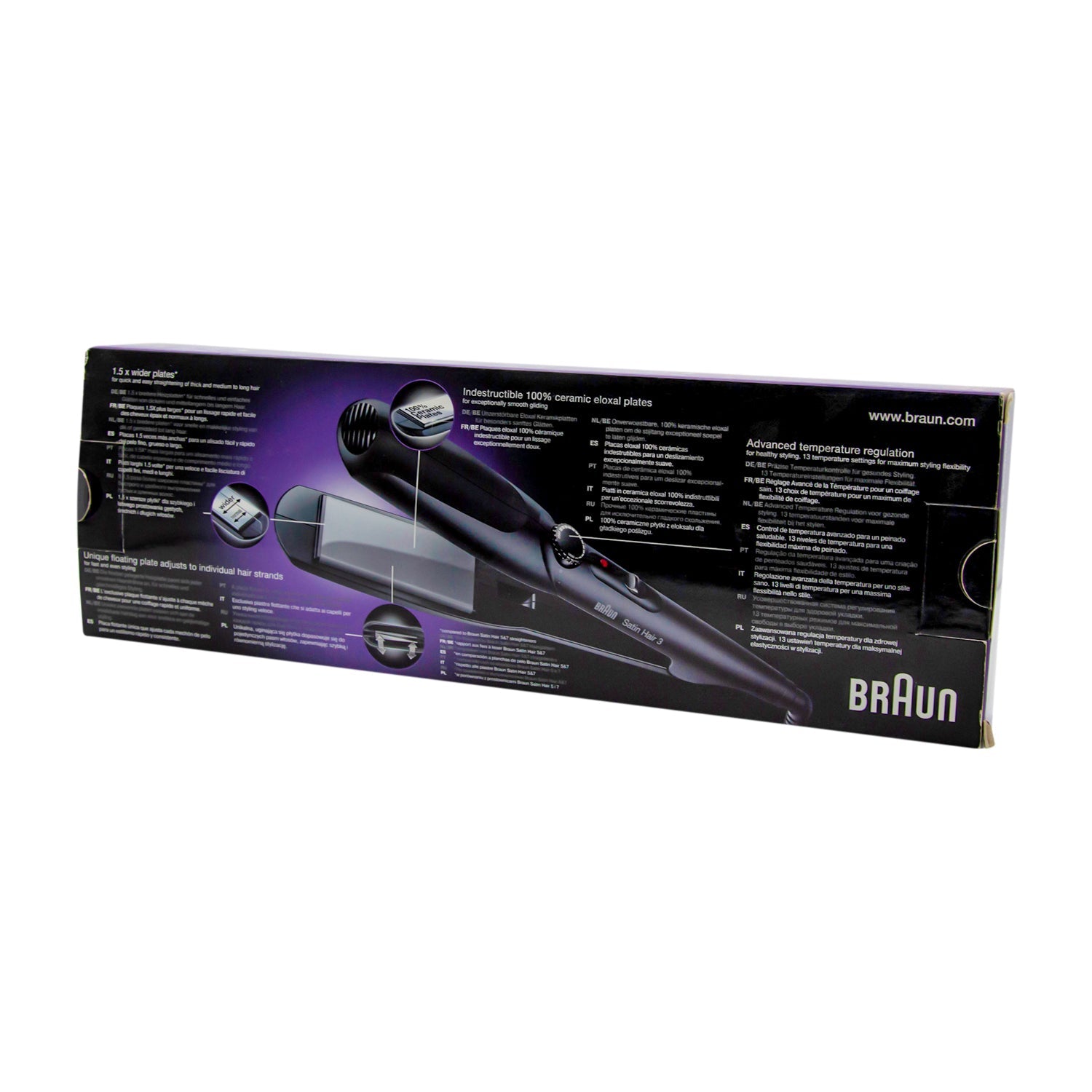 Braun Satin Hair 3 Ceramic Straightener with Extra Wide Plates - ST310