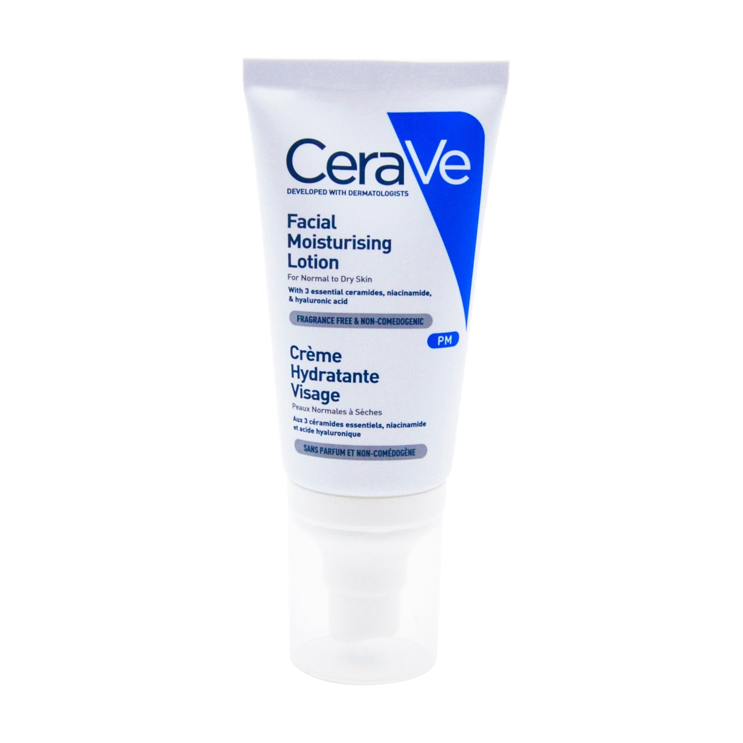CeraVe PM Moisturizing Face Lotion with Niacinamide, Hyaluronic Acid & Ceramides for Normal to Dry Skin - fragrance free, non comedogenic