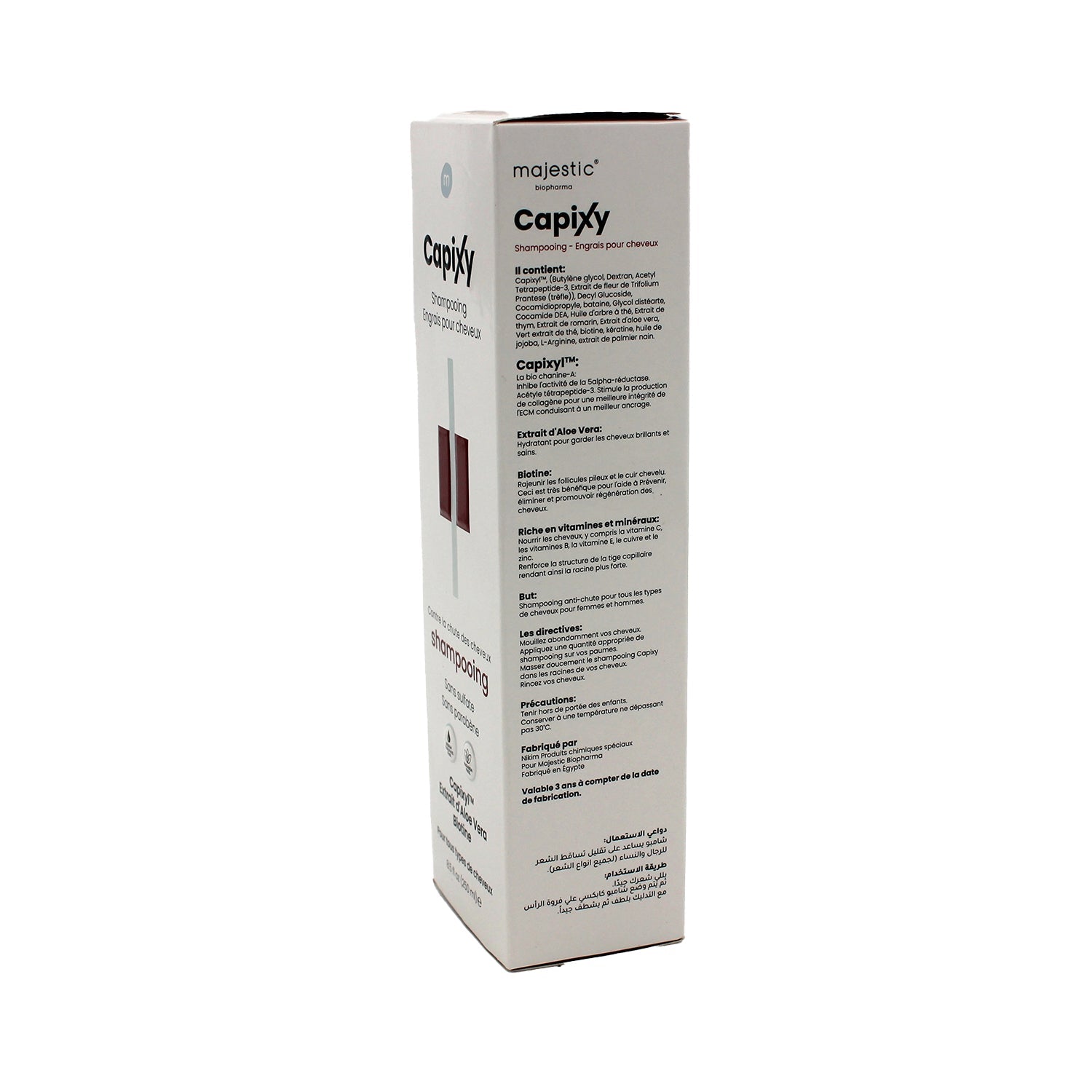 Capixy Anti-Hair Loss & Fertilizer Shampoo with Aloe Vera Extract & Biotin for All Hair Types - sodium free, sulfate free, parabens free
