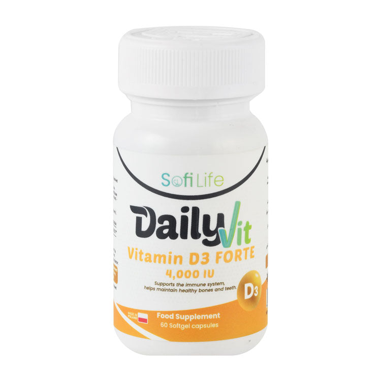 Sofi Life DailyVit Forte 4000 IU Vitamin D3 Immune, Bones & Teeth Health Maintaining Support Supplement
