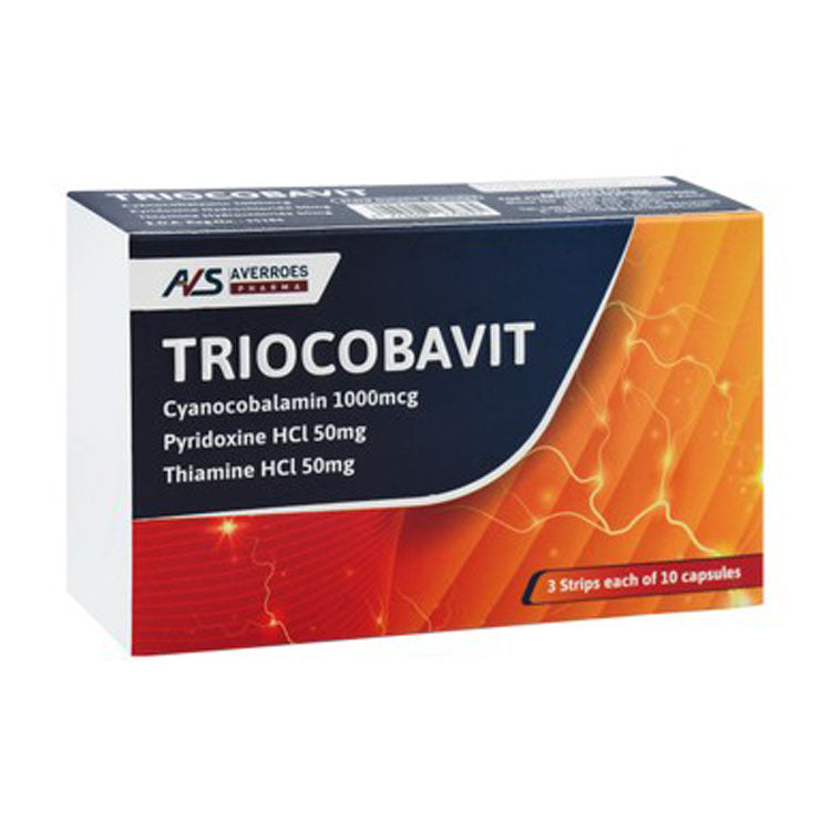 Triocobavit 1000mcg Cyanocobalamin, 50mg Pyridoxine HCL & 50mg Thiamine HCL